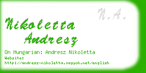 nikoletta andresz business card